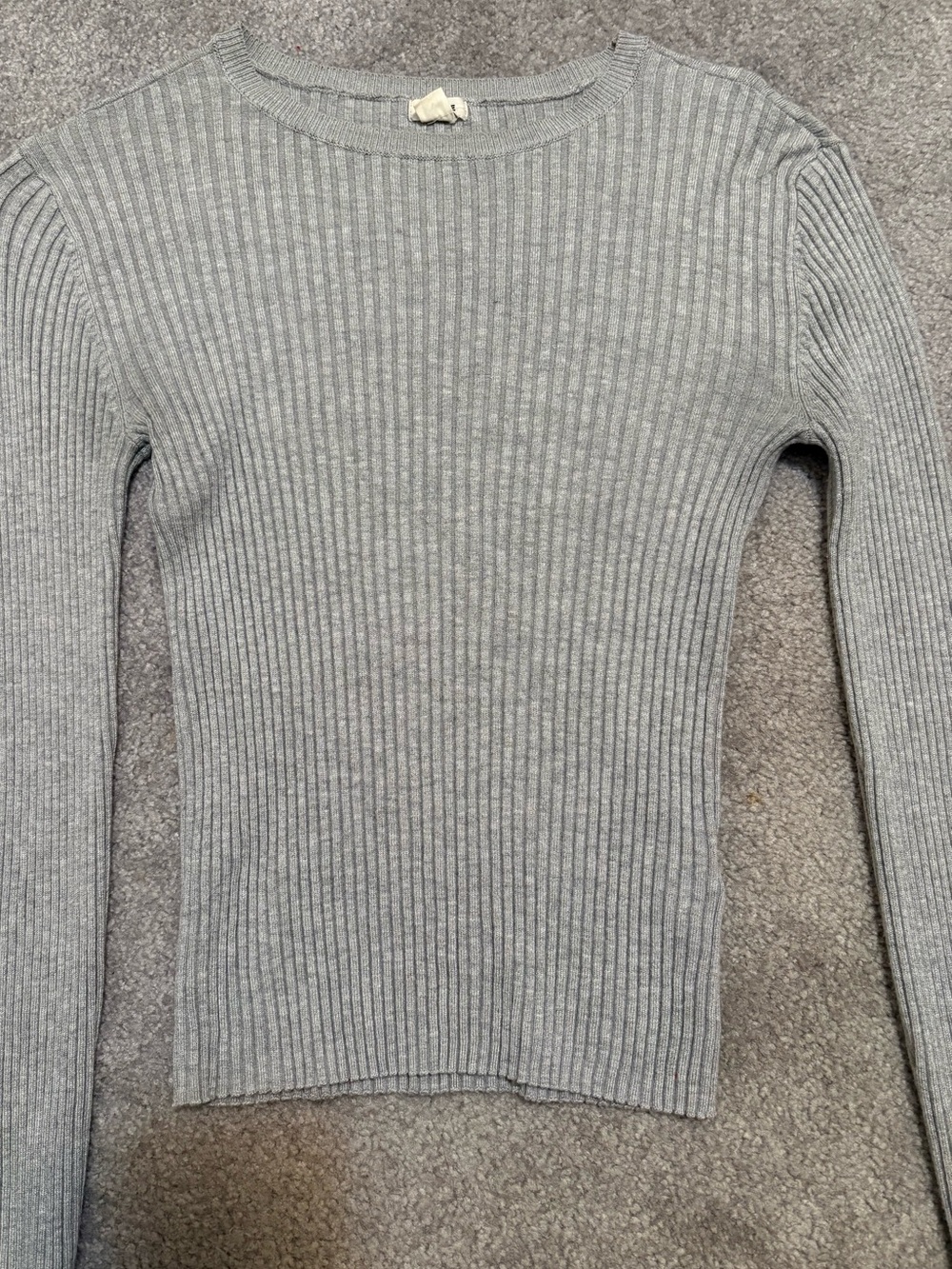 Garage Grey Ribbed Fitted Sweater